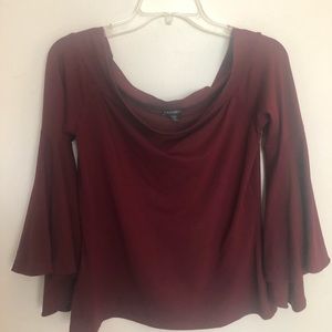 Express Off-The-Shoulder Flare Sleeve Top